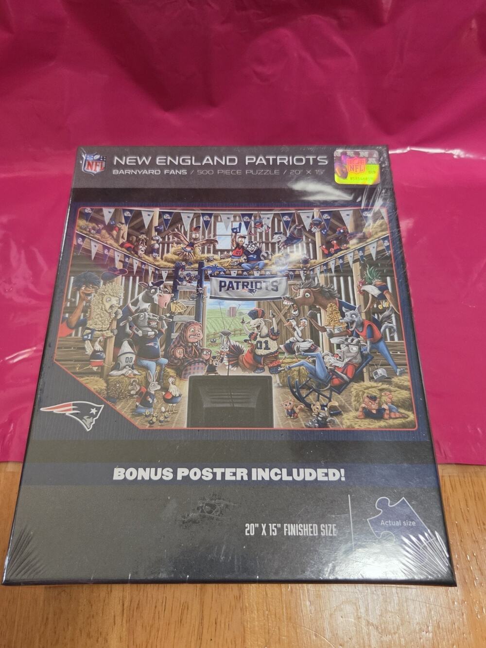 NFL New England Patriots Barnyard Fans Puzzle 500 Pc. 24" x 18" Football New
